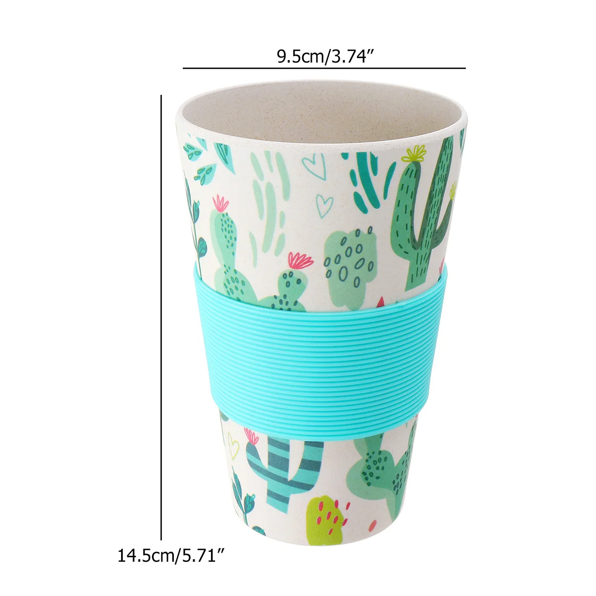 400ml Portable Practical Reusable Bamboo Fiber Silicone Cap Coffee Cups Eco Friendly Non slip Printing Travel Mugs Useful|Кружки| |
