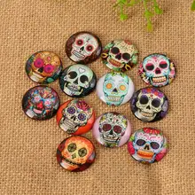 Разноцветный цветочный узор с черепом, мозаичная мозаика, полукруглая стеклянная мозаика для изготовления ювелирных изделий