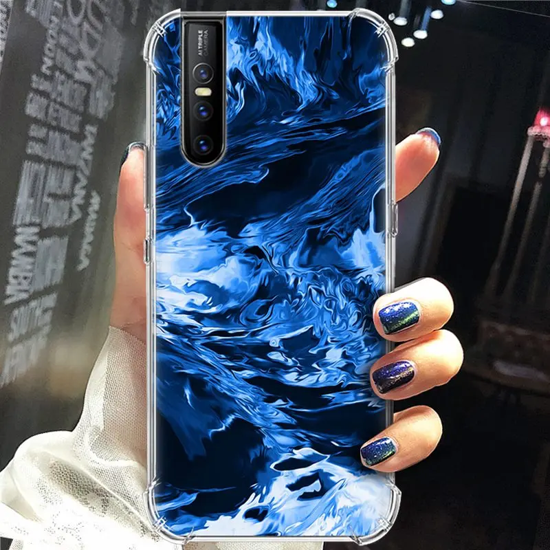 Stylish Painted Anti-falling Phone Case For Vivo V15 Pro / S1 Pro 6.39 Inch With Airbag Back Phone Cover