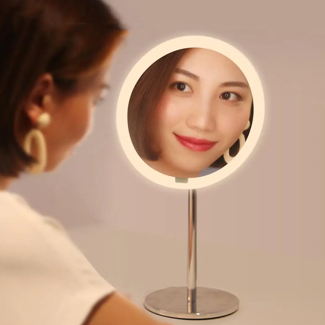 

Portable LED Makeup Mirror with Light Dimmable smart Motion Sensor night light Makeup Cosmetic Hand Mirror