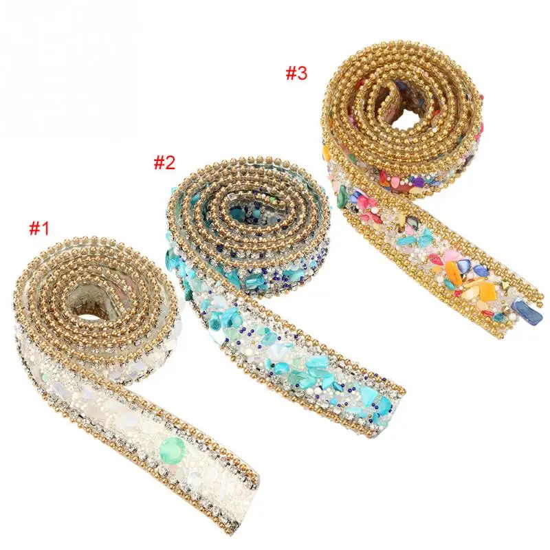 

100*2cm Rhinestone Ribbon Sparkle Small Diamond Wrap Roll Crystal Ribbon Cake Wedding Decoration