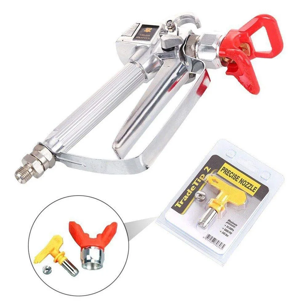 

Brand New High Pressure Airless Paint Spray Gun With 517 Spray Tip Nozzle Guard Pump And Airless Spraying For Sprayer Tool