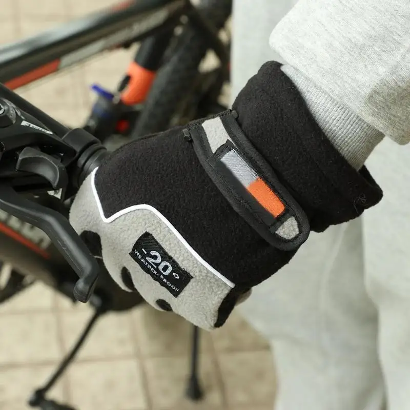 

2pcs Outdoor Winter Sports Warm Polar Fleece Full Finger Gloves Hunting Cycling Motorcycle Ski Snowboard Anti-skid Gloves