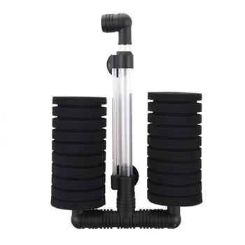 

Aquarium Biochemical Sponge Double Water Filter Pump Black