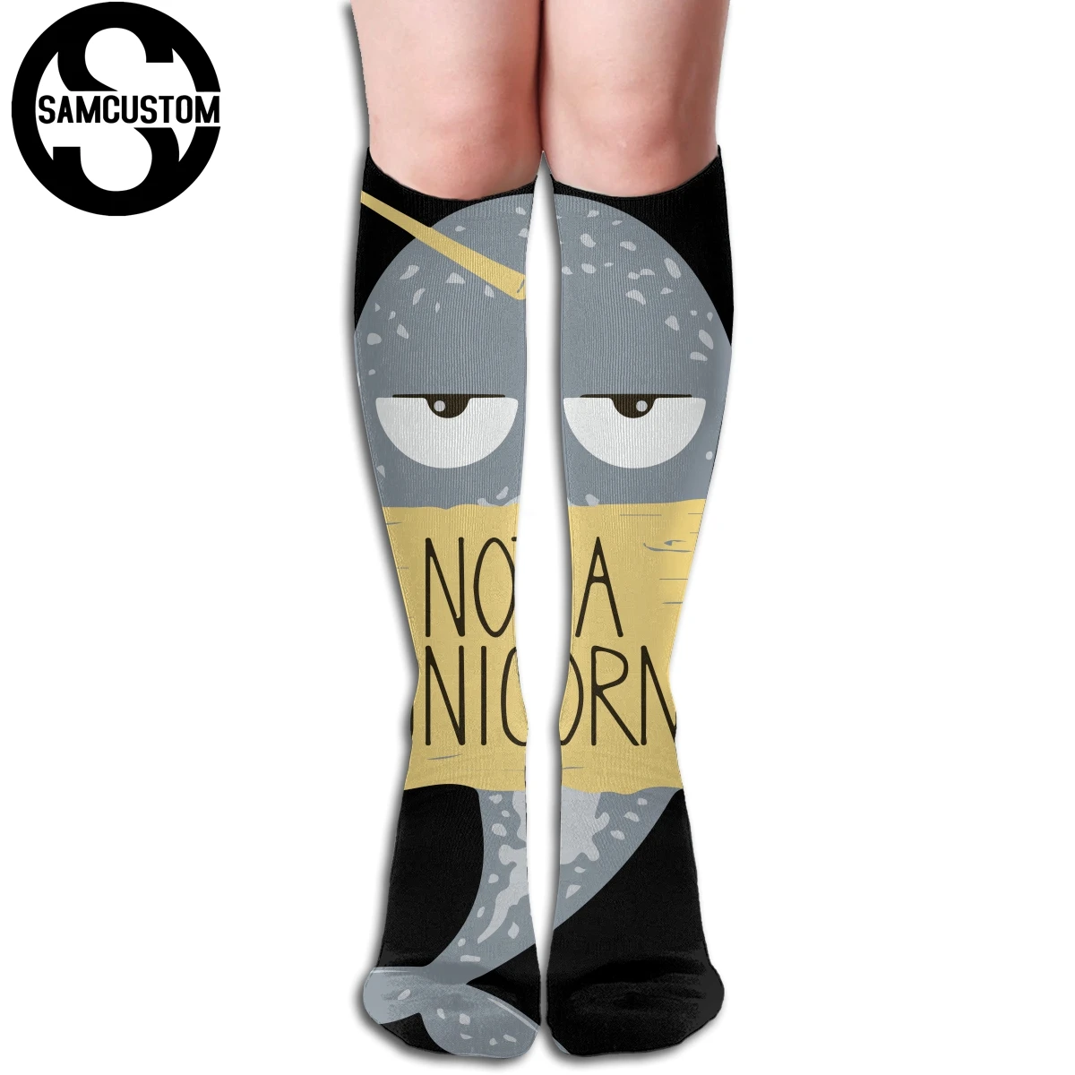 SAMCUSTOM/Индивидуальные женские гольфы с 3D принтом I am narwhal Я не Единорог модные милые