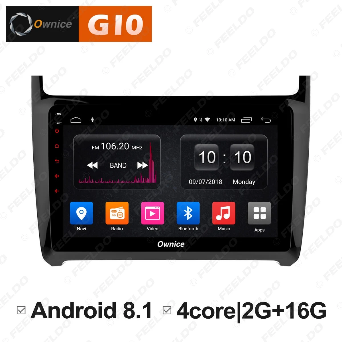 Discount FEELDO  9 " Android 6.0 4-Core/DDR3 1G/16G/Support 4G Dongle Car Media Player With GPS/FM/AM RDS Radio For  Polo 2012-2016 1