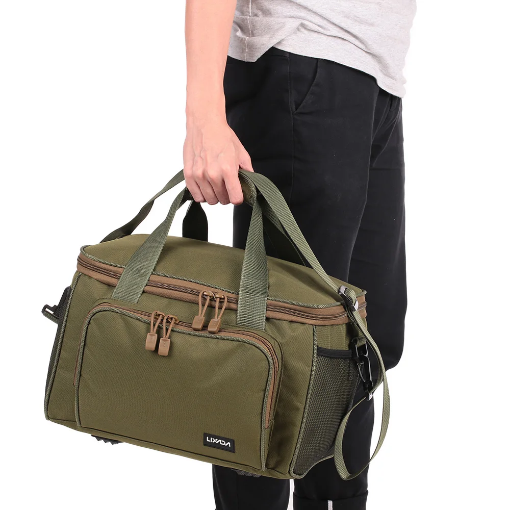 

Portable Fishing Lure Reel Shoulder Waist Backpack Canvas Multifunction Fish Tackle Storage Case Boxes Lure Reel Pouch