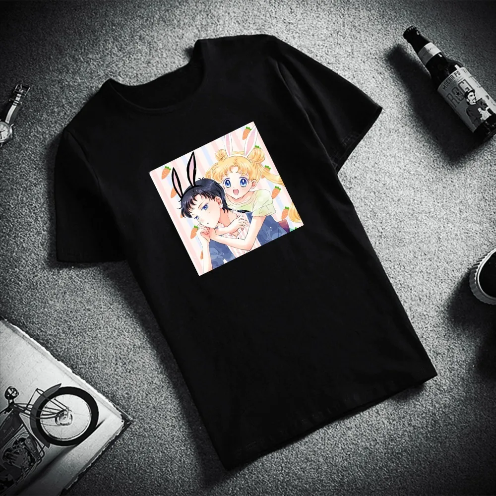 

New 100% Cotton T-shirt Sailor Moon Anime Lover Artwork Print Short Sleeve Tops & Tees Fashion Casual T Shirt Unisex Clothing