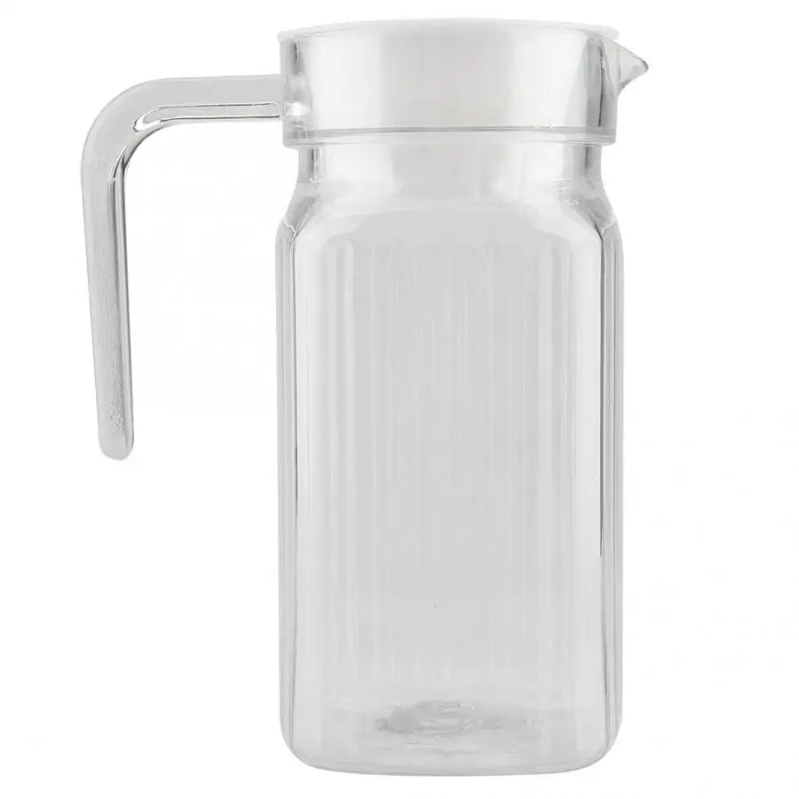 Стеклянная акриловая прозрачная бутылка для сока полосатая вода ледяной кувшин для холодного сока с крышкой для бара домашний шейкер