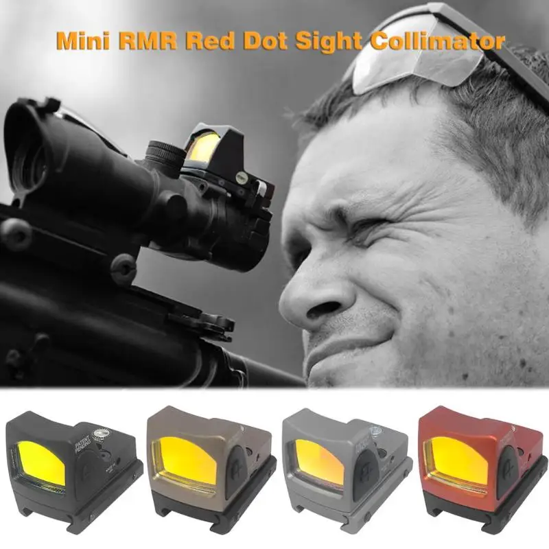 

Mini RMRNew Red Dot Sight Collimator G Sight Scope Fit for 20mm Weaver Rail forged aluminum CR2032 battery Black Camel Orange