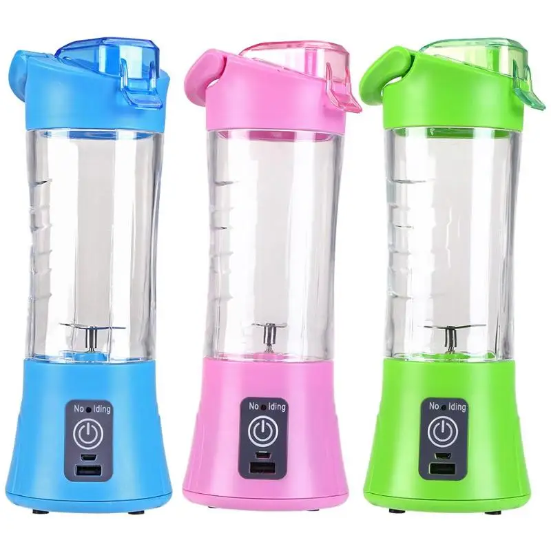 

380ml 2 Blades Min Portable Electric Fruit Juicer USB Rechargeable Extractor Smoothie Maker Blender Mixer Machine Sports Kettle