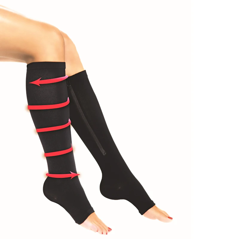 Knee high compression toe socks Clearance