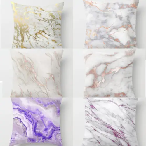 Polyester Peach Skin Marbling Pillow Case Bohemian Marble Texture