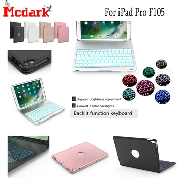 

10.5'' For iPad Pro Cover Funda Bluetooth Keyboard with LED 7 Colors Backlit Aluminum Alloy Folio Hard Stand Cover For iPad Pro