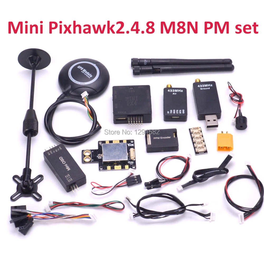 Мини-Контроллер полета Pixhawk PX4 PIX 2.4.8 система автоматического управления полётом Pixhawk2.4.8 32 бит игровые джойстики с M8N gps 433 МГц телеметрии Мощность модуль I2C частей на миллион