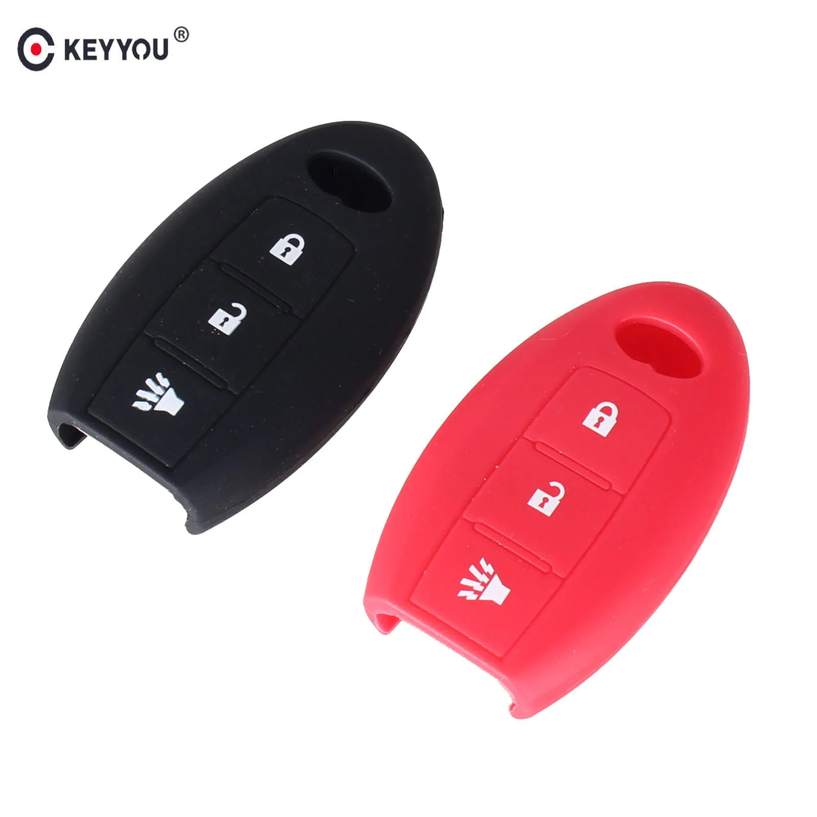 

KEYYOU Silicone 3 Button Flip Remote Key Case Key Fob Case Cover for Infiniti G25 FX35 EX25 QX56 FX37 Smart Key Car Styling
