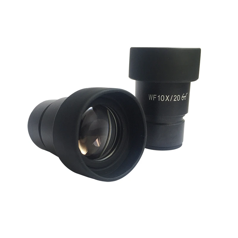 Pair 10X High Eye-point Eyepiece for Stereo Microscope Wide Field 20mm with Rubber Eye Guards WF10X/20 WF10X Ocular Lens