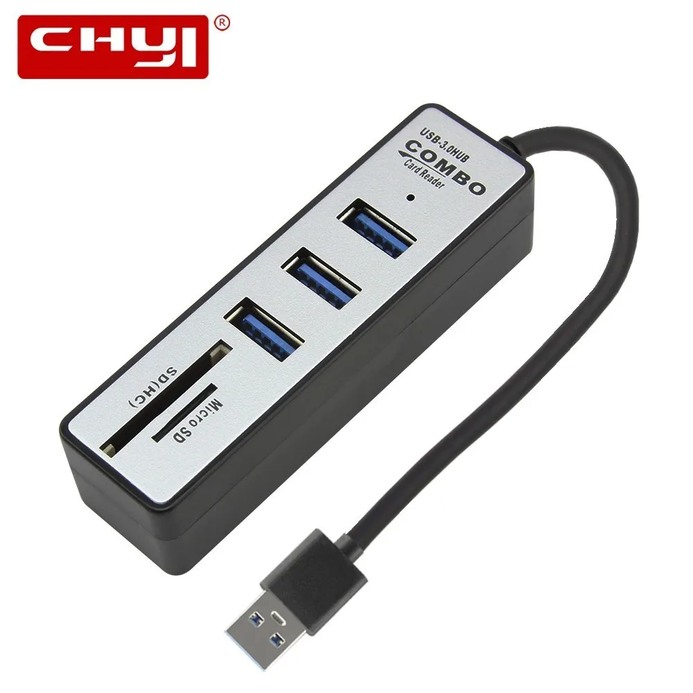 

CHYI High Speed USB Hub 3.0 Multi 3 Ports USB 3.0 Hub Splitter Adapter With SD/TF Card Reader For Macbook Computer Accessories