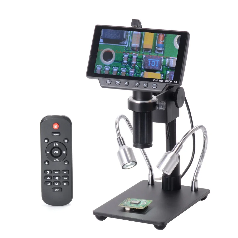

HY-1070 5 Inch Screen 16MP 4K 1080P 60FPS USB & WIFI Digital Industry Microscope Camera 150X C-mount