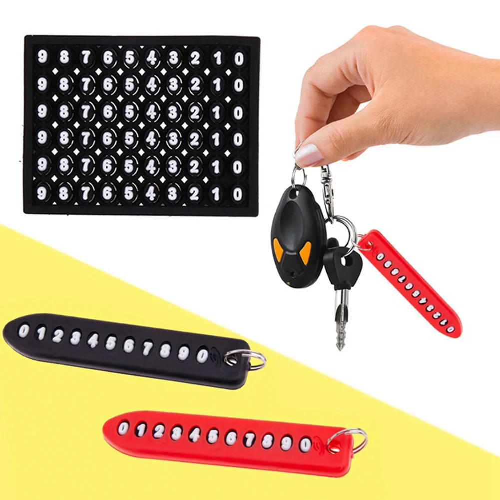 

men Anti-lost Phone Number Plate Car Keychain Pendant Auto Phone Number Card Keyring Key Chain Car Interior Decoration Jewelry