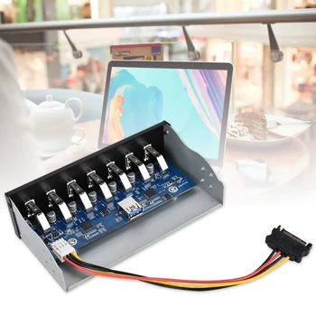 

High Speed 5Gbps Fast Data Transmission USB Hub Panel 7 Port USB Hub Drive Bay for 5.25in Computer Box On Sale