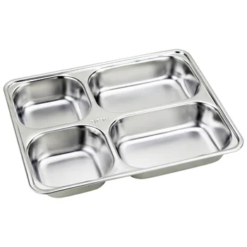 

304 Stainless Steel Fast Food Disc Adult Service Plate School Canteen Fast Food Dispatching Thickening Lunch-box