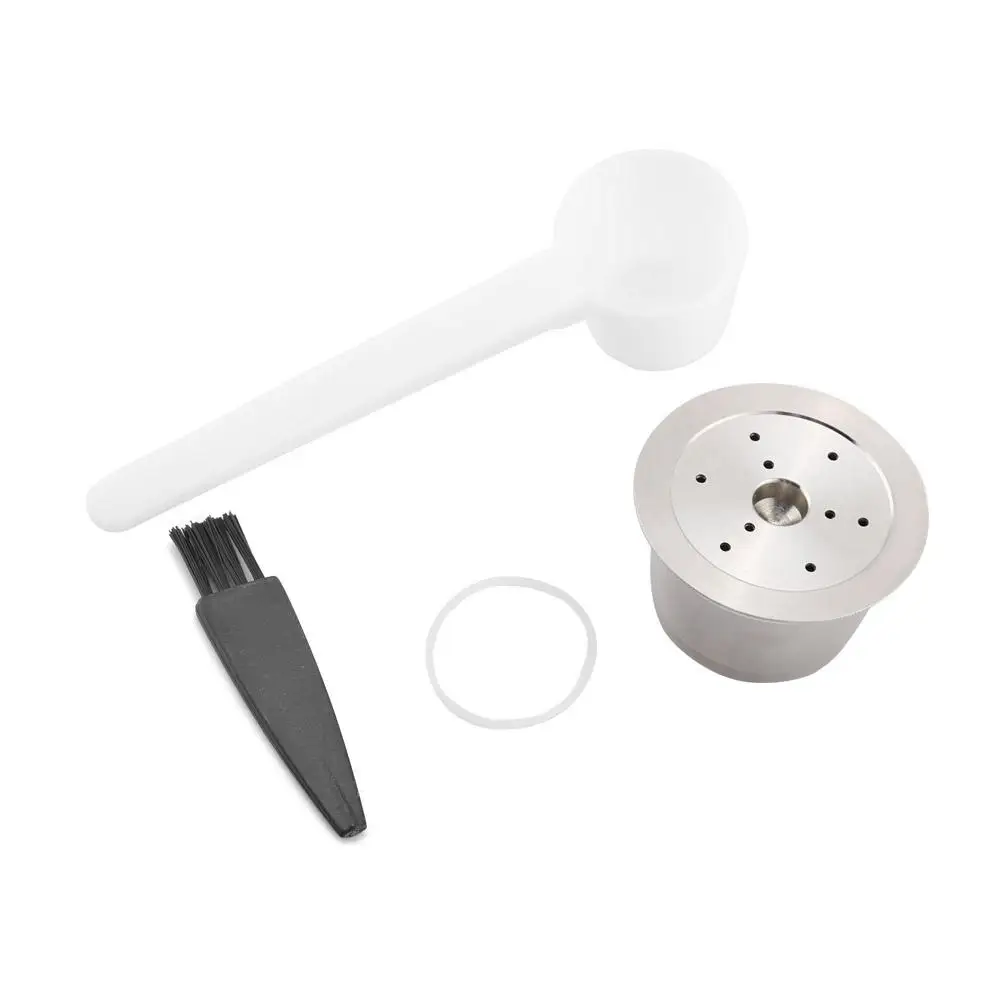 

Stainless Steel Refillable Reusable Coffee Tchibo Capsules Sealing Ring Brush Spoon Set For Coffee Machine