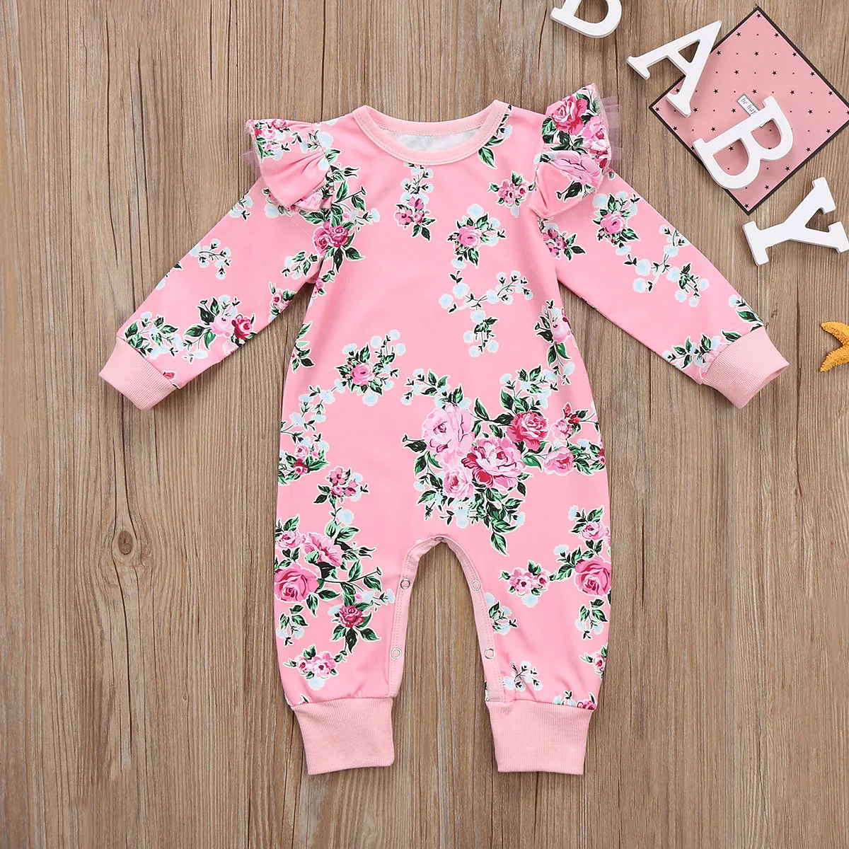 

Pudcoco 2019 Brand New Kids Baby Girls Floral Long Sleeve Jumpsuit Cute Outfits