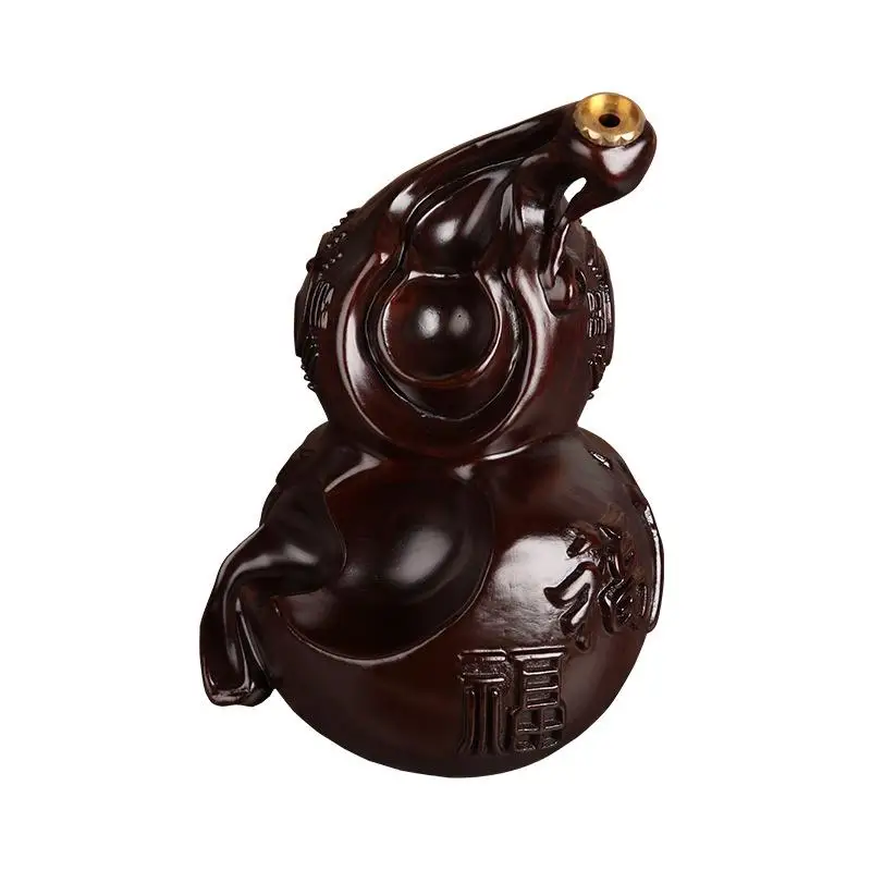 

Gourd Backflow Incense Burner Black Sandalwood Smoke Waterfall Incense Holder Aromatherapy Furnace Handicraft Incense Holder