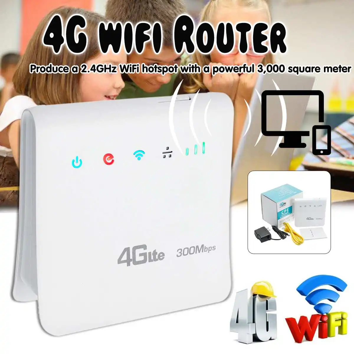 

300Mbps 4G LTE CPE Wifi Router With LAN Port A9SZ Support SIM Card Support 3G Marvell 1802 + MTK7628 4G WiFi Router