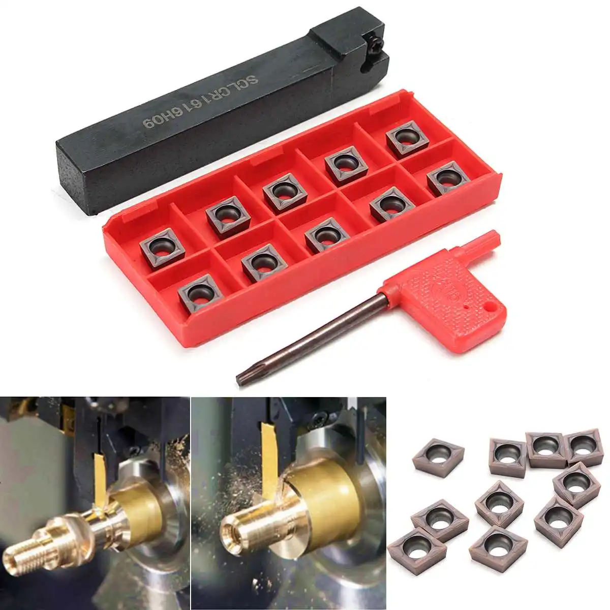 New Solid carbide boring bar CNC TURNING MANUAL LATHE WITH 10 CARBIDE INSERTS