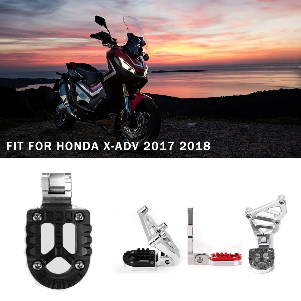 For HONDA X-ADV X ADV 750 Rear Foot Pegs Footrest CNC Aluminum Motorcycle Rear sets Adjustable Foot Pegs