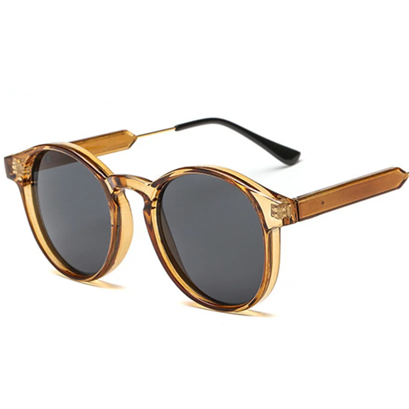 XojoX солнцезащитные очки в стиле ретро для мужчин и женщин, винтажные брендовые дизайнерские маленькие солнцезащитные очки для вождения, круглые солнцезащитные очки, желтые очки, Оттенки UV400