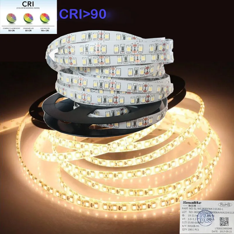 

CRI 90+ 24V led strip light white nature white warm white 14W/m 600LED Of 5m no waterproof 8mm pcb