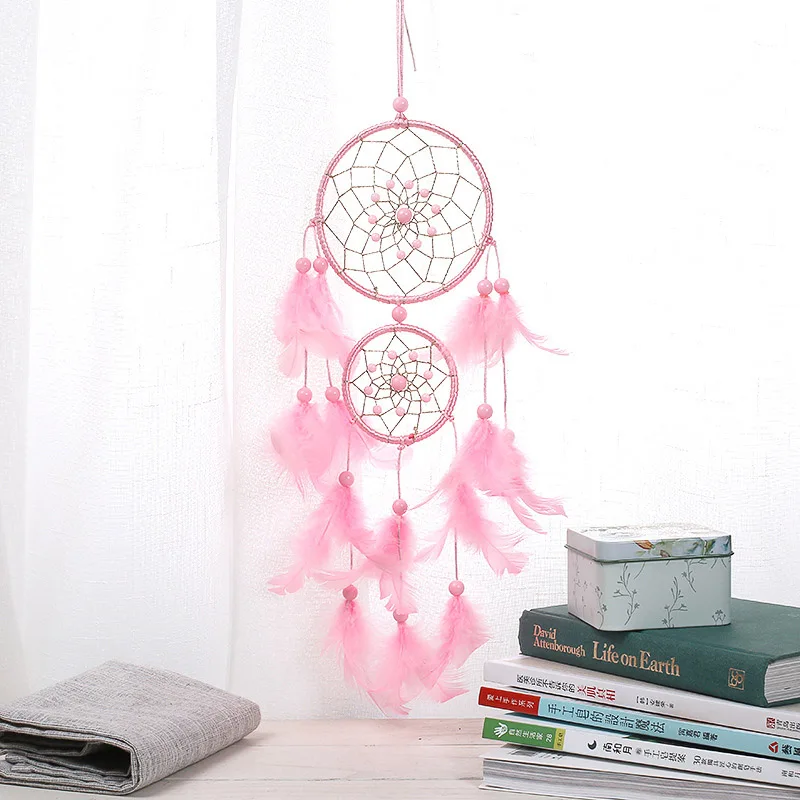 

Pink two-ring dream catcher pink series pendant car pendant gifts for girlfriend valentine's day gifts