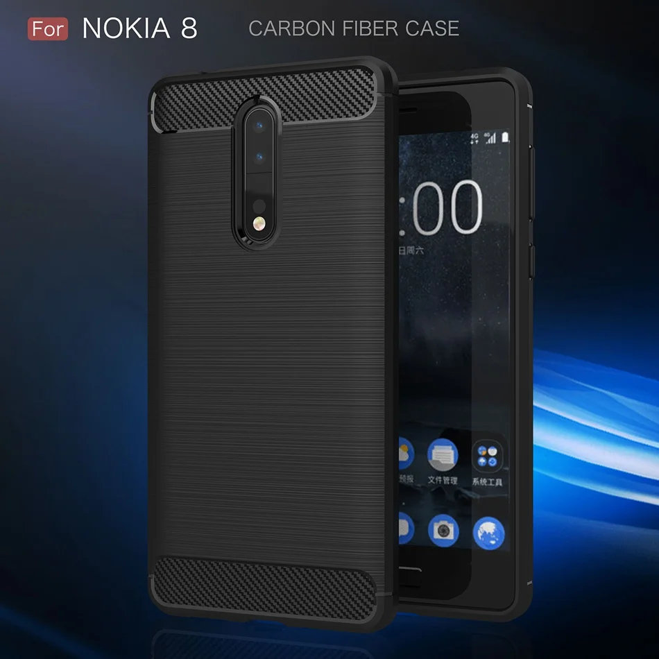 Чехол для Nokia 8 TA-1004, чехол из углеродного волокна для Nokia 6,1, силиконовый мягкий чехол для Nokia 7 Plus 2,1 3,1 5,1 6 2018 7 Plus, чехол