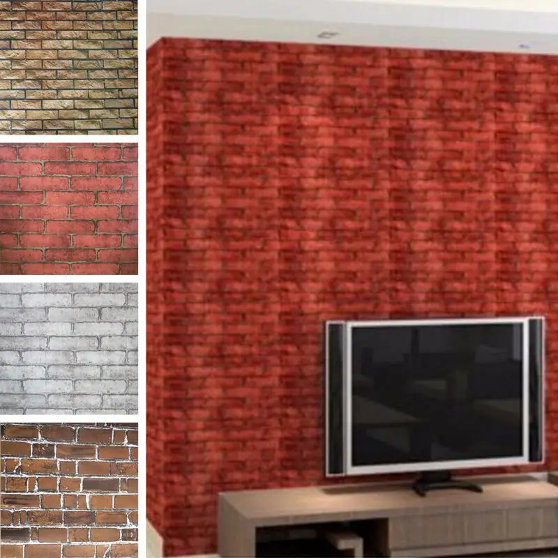 

Vinyl Self Adhesive Wallpaper Brick PVC Wall Stickers Waterproof Brick Wall Paper For Living Room Kitchen Bathroom Bedroom Decor