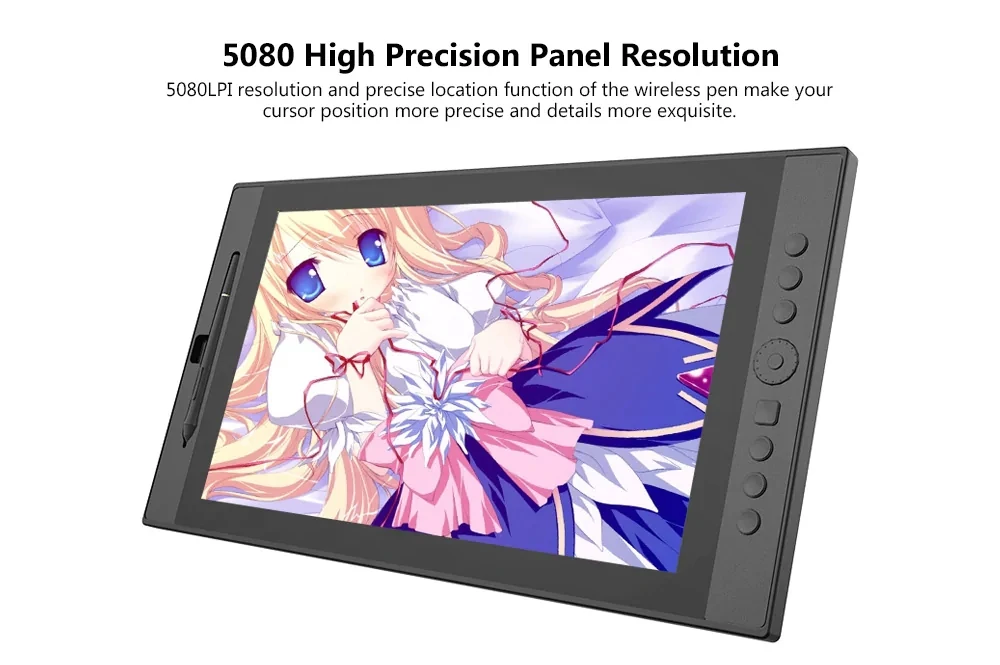 

15.6 inch Digital Drawing Pen Tablet LCD IPS Drawing Monitor 5080LPI with 8192 Levels Free Pen Stylus for Drawing App such as PS