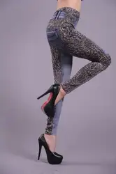 Новые Сексуальные Модные леопардовые облегающие джинсовые брюки-карандаш повседневные женские джинсовые брюки