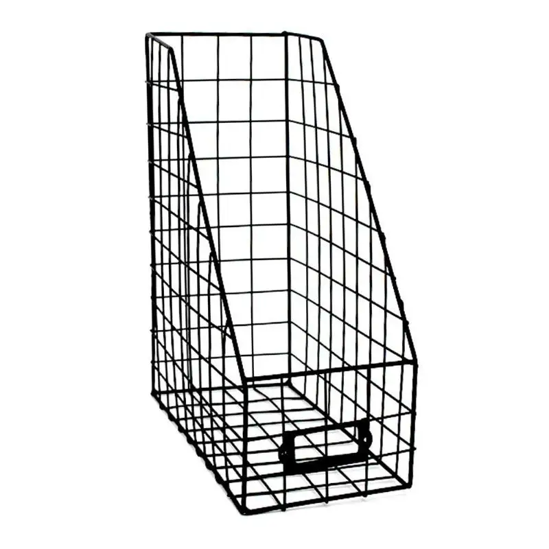 

Nordic Wrought Iron Storage Rack Desktop File Book Storage Box Organizer Office Supply Grid Magazine Save Shelf Dropshipping