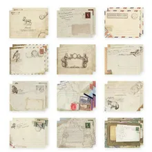 1 Juego de Sobres de papel de 12 diseños bonitos Mini sobres Estilo Vintage europeo para tarjetas Scrapbooking regalo papelería 03210