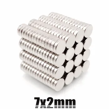 

WholeSale 100PCS N35 Super Strong Round Disc De Imanes 7mm x 2mm Rare Earth Neodymium magnet 7*2