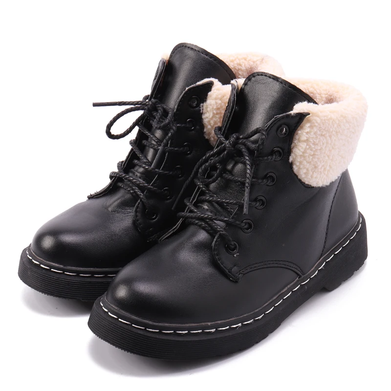 NIS Утолщаются Теплые ботильоны, Для женщин зима Furry поля зимние ботинки для девочек женские босоножки Turnup рабочая обувь, из искусственной