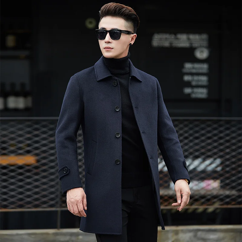 new brand single-breasted wool coat 2018 winter thick warm warm luxury business casual men's slim jacket coat black gray new brand single-breasted wool coat 2018 winter thick warm warm luxury business casual men's slim jacket coat black gray