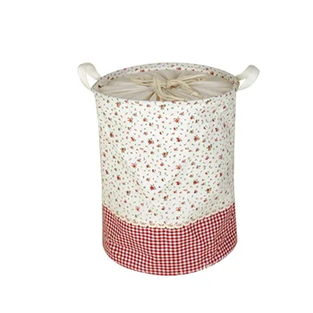 

1PC Laundry Basket Rustic Style Large Space-saving Portable Cotton and Linen Storager Hamper Bucket Bin