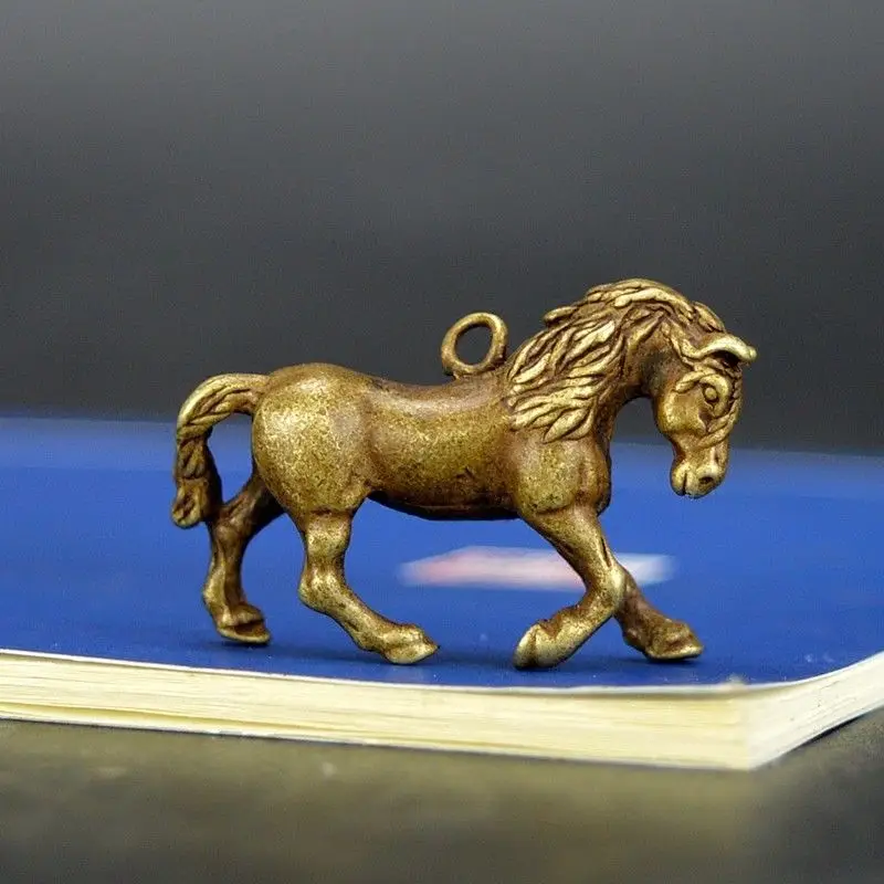 

Chinese old collection handwork bronze Zodiac horse statue Pendant