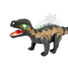 Мальчики Электрический ходьба Spinosaurus динозавр игрушки светящийся симулятор динозавра со звуком сборка модель игрушки для детей
