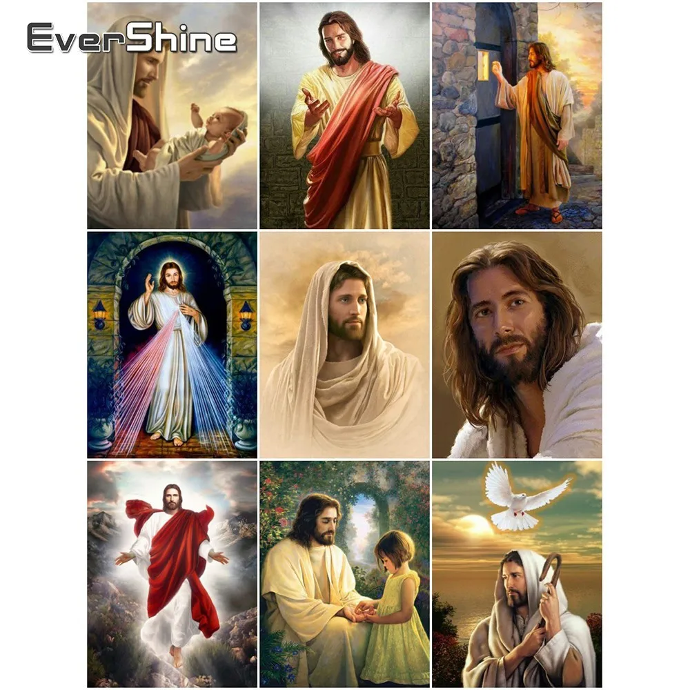 

EverShine Diamond Embroidery Full Display Religion Picture Of Rhinestones Diamond Painting People Cross Stitch Mosaic Wall Decor