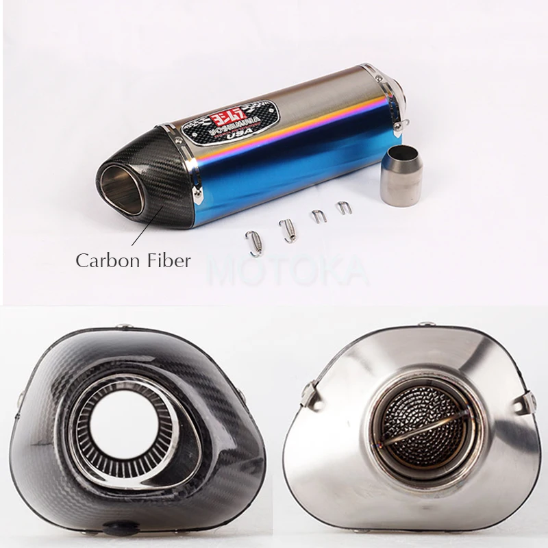 MT03 CBR300R GSX250R GSXR600 K8 R1 FZ1 FZ8 de Escape de la motocicleta tubo de fibra de carbono Universal entrada 51mm Yoshimura silenciador de Escape