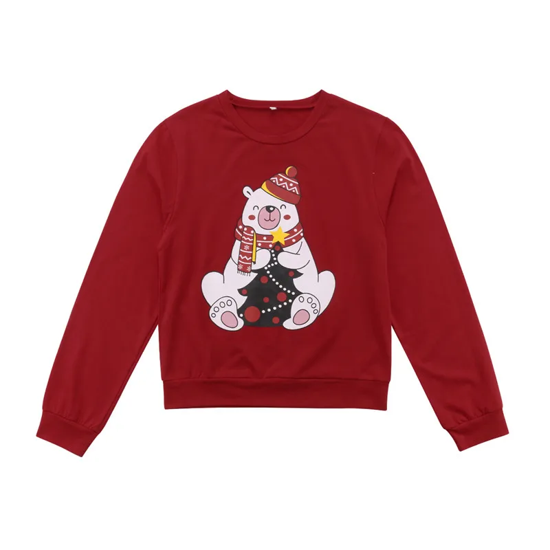 Family Matching Pullover Sweater Christmas Shirts Print Sweatshirt Cute Tops